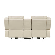 8457BEG-2PW Power Double Reclining Love Seat with Center Console, Wireless Speakers, LED and Charging Ports - 8457BEG-2PW