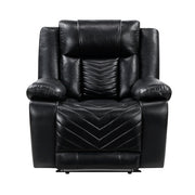 8457BLK-1PW Power Reclining Chair with LED and Charging Ports - 8457BLK-1PW