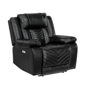 8457BLK-1PW Power Reclining Chair with LED and Charging Ports - 8457BLK-1PW
