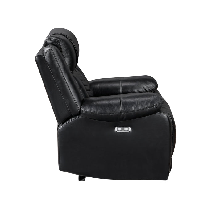 8457BLK-1PW Power Reclining Chair with LED and Charging Ports - 8457BLK-1PW