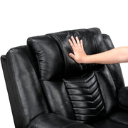 8457BLK-1PW Power Reclining Chair with LED and Charging Ports - 8457BLK-1PW