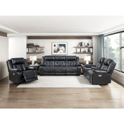 8457BLK-1PW Power Reclining Chair with LED and Charging Ports - 8457BLK-1PW