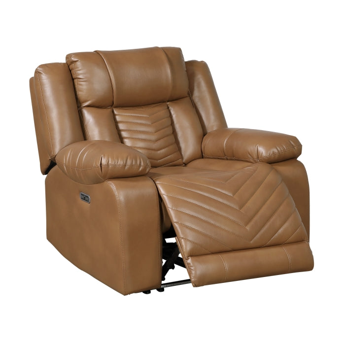 8457BRW-1PW Power Reclining Chair with LED and Charging Ports - 8457BRW-1PW