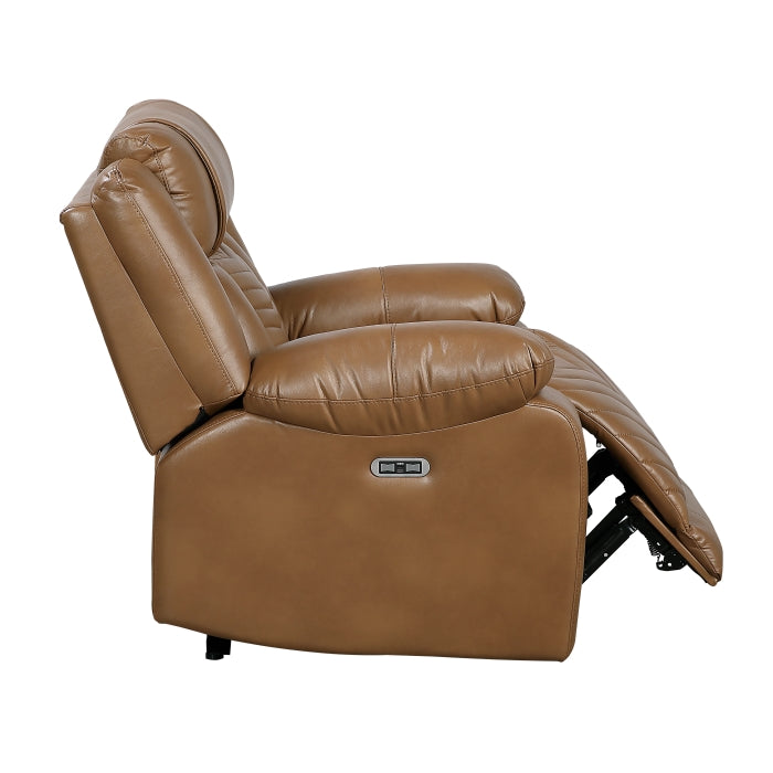 8457BRW-1PW Power Reclining Chair with LED and Charging Ports - 8457BRW-1PW