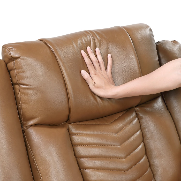 8457BRW-1PW Power Reclining Chair with LED and Charging Ports - 8457BRW-1PW