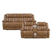 8457BRW*2PW 2pc Set: Sofa, Love (Power) - 8457BRW*2PW
