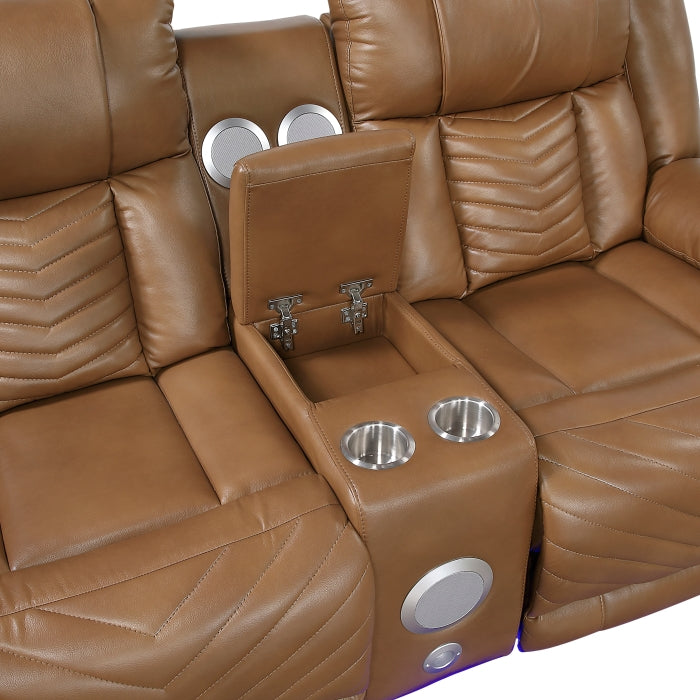 8457BRW*2PW 2pc Set: Sofa, Love (Power) - 8457BRW*2PW