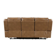 8457BRW-3PW Power Double Reclining Sofa with Center Drop-Down Cup Holders, Wireless Charger, Magazine Bag, LED and Charging Ports - 8457BRW-3PW