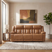 8457BRW-3PW Power Double Reclining Sofa with Center Drop-Down Cup Holders, Wireless Charger, Magazine Bag, LED and Charging Ports - 8457BRW-3PW