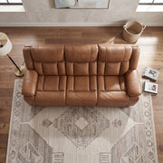 8457BRW-3PW Power Double Reclining Sofa with Center Drop-Down Cup Holders, Wireless Charger, Magazine Bag, LED and Charging Ports - 8457BRW-3PW