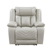 8457GRY-1PW Power Reclining Chair with LED and Charging Ports - 8457GRY-1PW