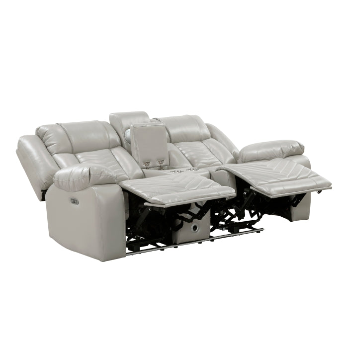 8457GRY*2PW 2pc Set: Sofa, Love (Power) - 8457GRY*2PW