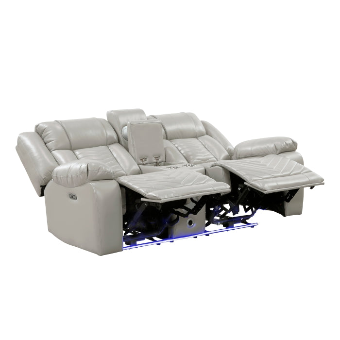 8457GRY*2PW 2pc Set: Sofa, Love (Power) - 8457GRY*2PW