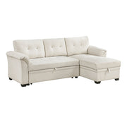 8477BEG*SC (3)2-Piece Reversible Sectional with Pull-out Bed, Reversible Chaise and Hidden Storage - 8477BEG*SC