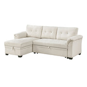 8477BEG*SC (3)2-Piece Reversible Sectional with Pull-out Bed, Reversible Chaise and Hidden Storage - 8477BEG*SC