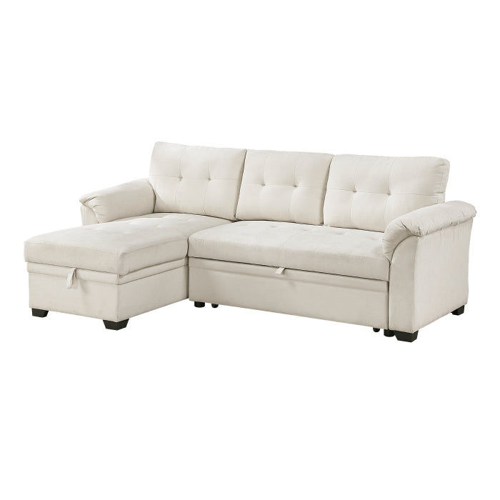 8477BEG*SC (3)2-Piece Reversible Sectional with Pull-out Bed, Reversible Chaise and Hidden Storage - 8477BEG*SC