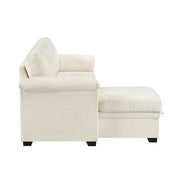 8477BEG*SC (3)2-Piece Reversible Sectional with Pull-out Bed, Reversible Chaise and Hidden Storage - 8477BEG*SC