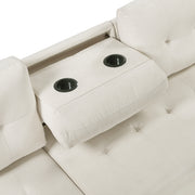 8477BEG*SC (3)2-Piece Reversible Sectional with Pull-out Bed, Reversible Chaise and Hidden Storage - 8477BEG*SC