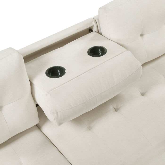 8477BEG*SC (3)2-Piece Reversible Sectional with Pull-out Bed, Reversible Chaise and Hidden Storage - 8477BEG*SC