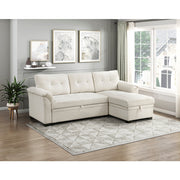 8477BEG*SC (3)2-Piece Reversible Sectional with Pull-out Bed, Reversible Chaise and Hidden Storage - 8477BEG*SC