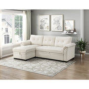 8477BEG*SC (3)2-Piece Reversible Sectional with Pull-out Bed, Reversible Chaise and Hidden Storage - 8477BEG*SC