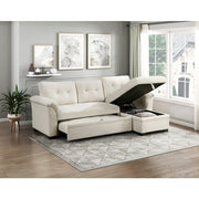 8477BEG*SC (3)2-Piece Reversible Sectional with Pull-out Bed, Reversible Chaise and Hidden Storage - 8477BEG*SC