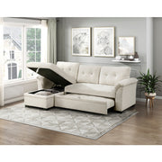 8477BEG*SC (3)2-Piece Reversible Sectional with Pull-out Bed, Reversible Chaise and Hidden Storage - 8477BEG*SC
