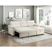 8477BEG*SC (3)2-Piece Reversible Sectional with Pull-out Bed, Reversible Chaise and Hidden Storage - 8477BEG*SC
