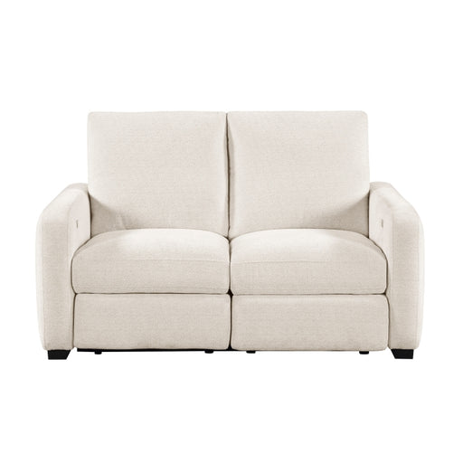 8479BEG-2PW Power Double Reclining Love Seat with USB Charging Ports - 8479BEG-2PW