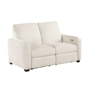8479BEG-2PW Power Double Reclining Love Seat with USB Charging Ports - 8479BEG-2PW