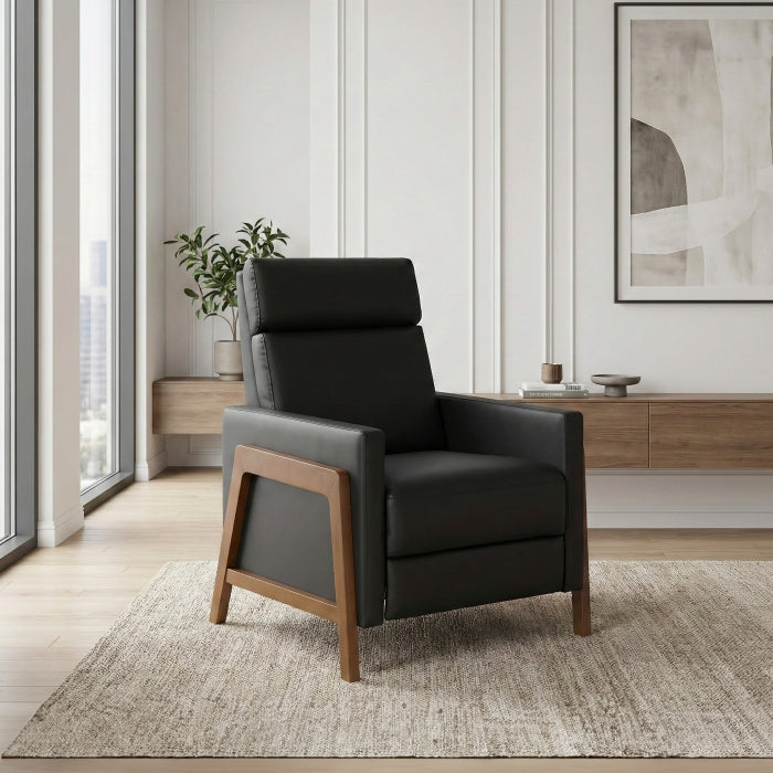 8489BLK-1PB Push Back Reclining Chair - 8489BLK-1PB
