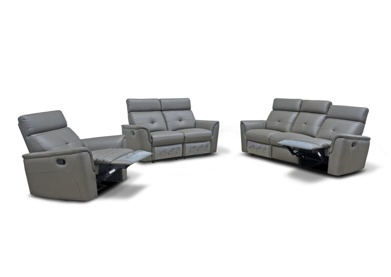 8501 Dark Grey Manual Recliner Set - Gate FurnitureLiving Room Set