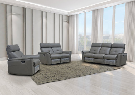 8501 Dark Grey w/Manual Recliner SET - p11667