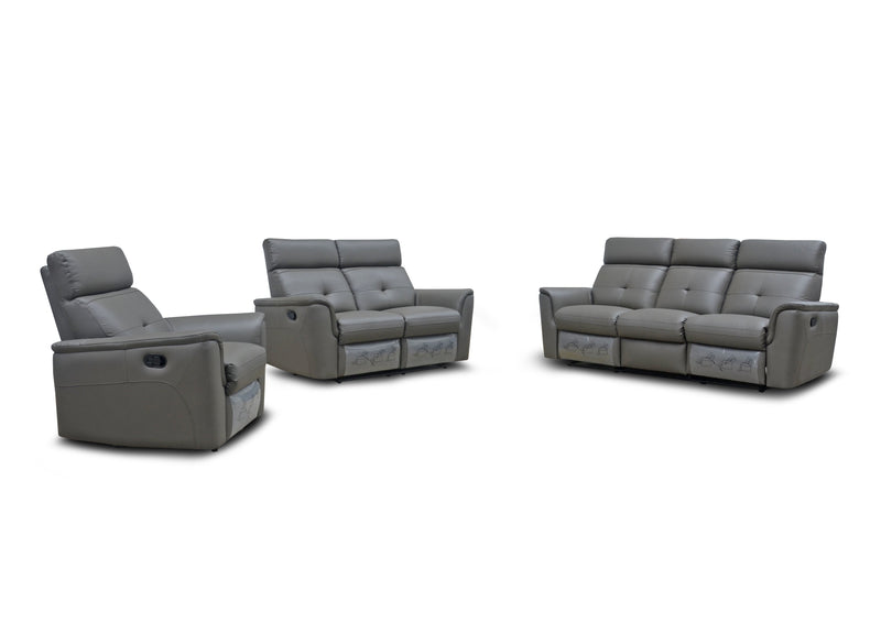 8501 Dark Grey w/Manual Recliner SET - p11667