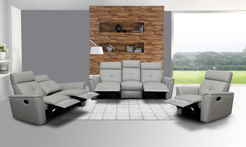 8501 Light Grey W/Manual Recliners Set - Gate FurnitureLiving Room Set