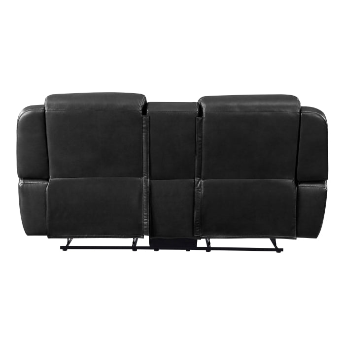 8516BK-2 Double Reclining Love Seat with Center Console, Receptacles and USB Ports - 8516BK-2