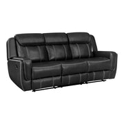 8516BK-3 Double Reclining Sofa with Center Drop-Down Cup Holders,Storage Pouch, Receptacles and USB Ports - 8516BK-3