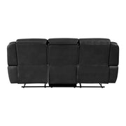 8516BK-3 Double Reclining Sofa with Center Drop-Down Cup Holders,Storage Pouch, Receptacles and USB Ports - 8516BK-3