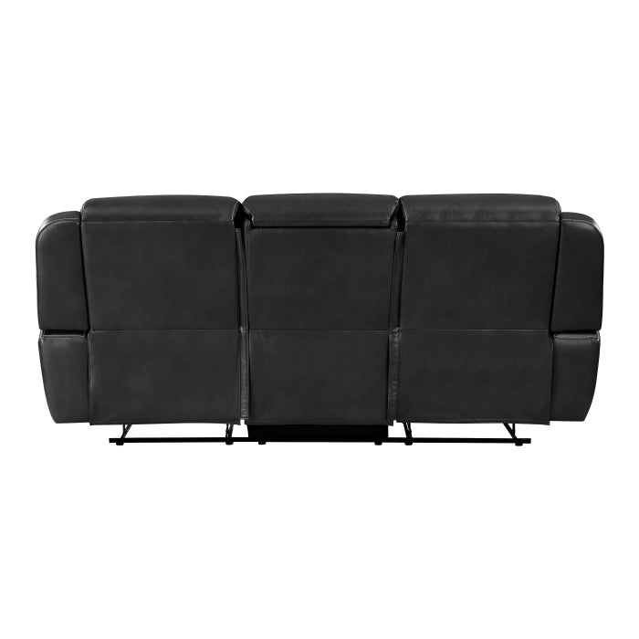 8516BK-3 Double Reclining Sofa with Center Drop-Down Cup Holders,Storage Pouch, Receptacles and USB Ports - 8516BK-3