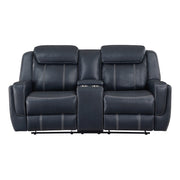 8516BU-2 Double Reclining Love Seat with Center Console, Receptacles and USB Ports - 8516BU-2