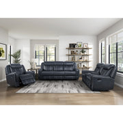 8516BU-2 Double Reclining Love Seat with Center Console, Receptacles and USB Ports - 8516BU-2