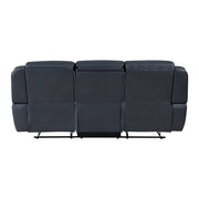 8516BU-3 Double Reclining Sofa with Center Drop-Down Cup Holders,Storage Pouch, Receptacles and USB Ports - 8516BU-3