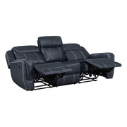 8516BU-3 Double Reclining Sofa with Center Drop-Down Cup Holders,Storage Pouch, Receptacles and USB Ports - 8516BU-3