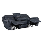 8516BU-3 Double Reclining Sofa with Center Drop-Down Cup Holders,Storage Pouch, Receptacles and USB Ports - 8516BU-3