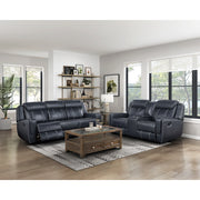 8516BU-3 Double Reclining Sofa with Center Drop-Down Cup Holders,Storage Pouch, Receptacles and USB Ports - 8516BU-3