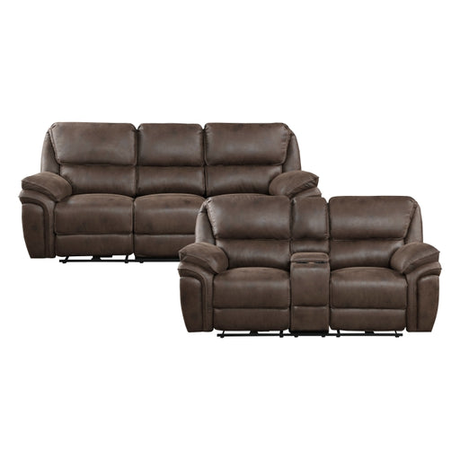 8517BRW*2PW 2pc Set: Sofa, Love (Power) - 8517BRW*2PW
