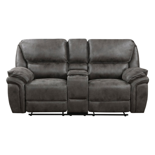 8517GRY-2 Double Reclining Love Seat with Center Console - 8517GRY-2