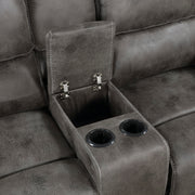 8517GRY-2 Double Reclining Love Seat with Center Console - 8517GRY-2