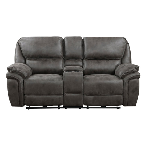 8517GRY-2PW Power Double Reclining Love Seat with Center Console - 8517GRY-2PW