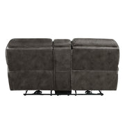 8517GRY-2PW Power Double Reclining Love Seat with Center Console - 8517GRY-2PW